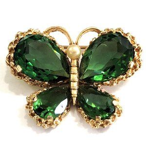 RARE Panetta Green Butterfly Brooch / Pin